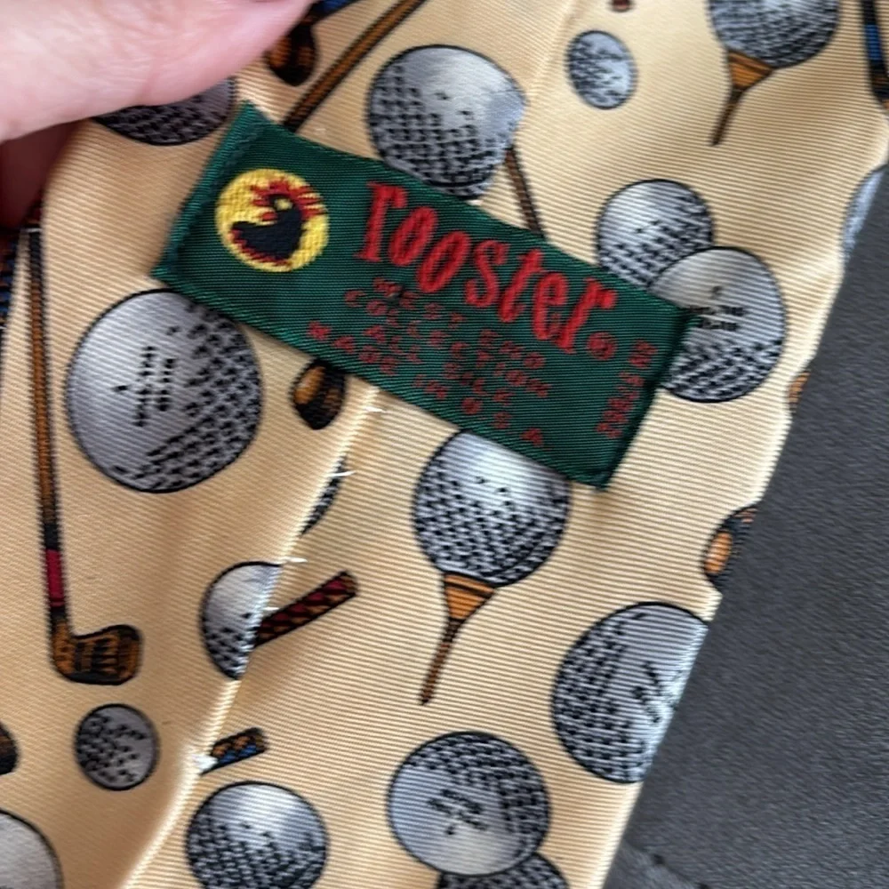 Rooster- West End Collection Golf Themed Silk Tie